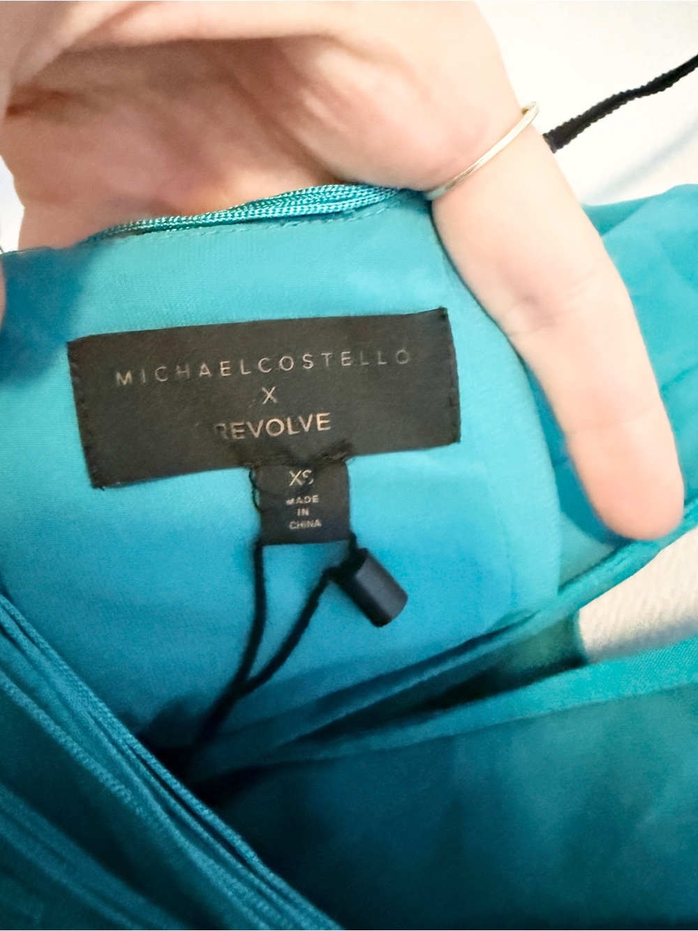 NEW Michael Costello X REVOLVE Skylar Mini Dress Turquoise Blue Green Fringe XS - Picture 9 of 11
